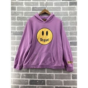 Drew House Mascot Hoodie Purple Lavender Smiley Face Logo Sweatshirt Womens XL